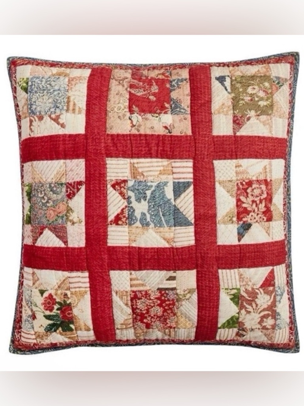 ❤️ Pottery Barn Emerson Patchwork Quilted Euro Pillow Cover – ONE ❤️